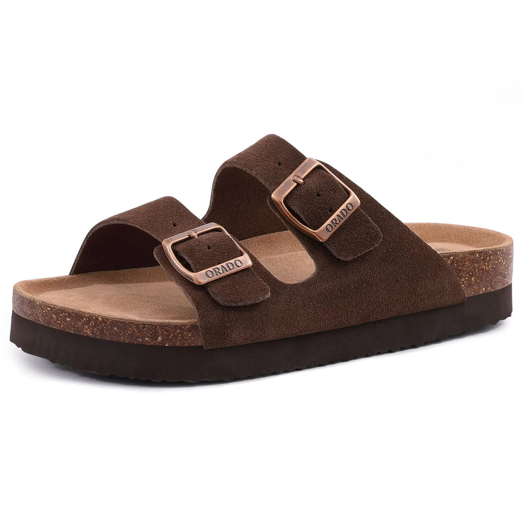 Bryne - SANDALE EN DAIM DOUBLE BOUCLE