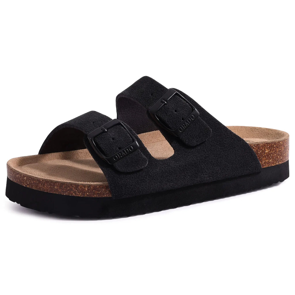 Bryne - SANDALE EN DAIM DOUBLE BOUCLE